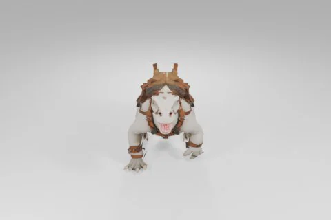 Small figurine of a dog 3D model preview