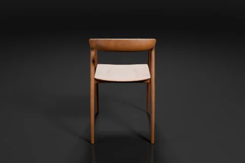 Wooden chair 3D model preview