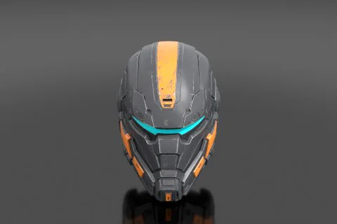 Futuristic helmet 3D model preview