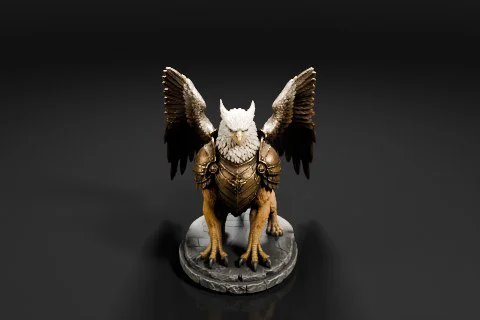 Photograph of a statue of an eagle with its wings spread wide 3D model preview