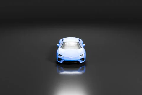 Blue sports car 3D model preview