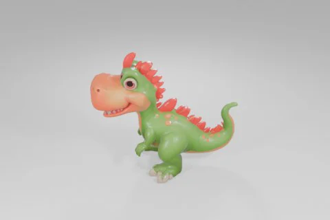 Small toy dinosaur 3D model preview