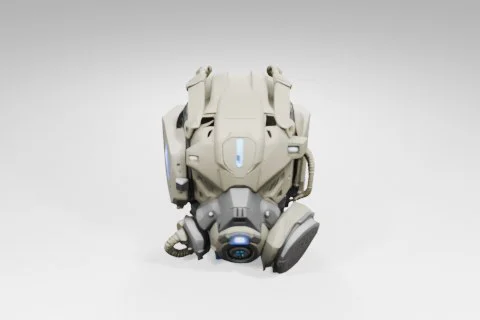 Futuristic helmet 3D model preview