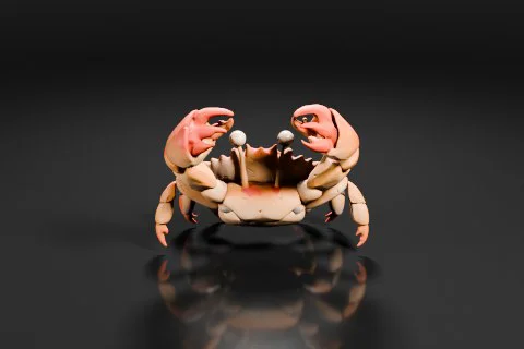 Photograph of a small figurine of a crab 3D model preview