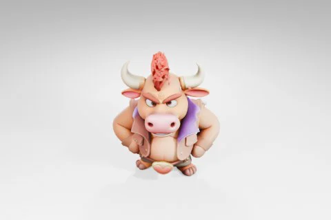 Small figurine of a cow 3D model preview