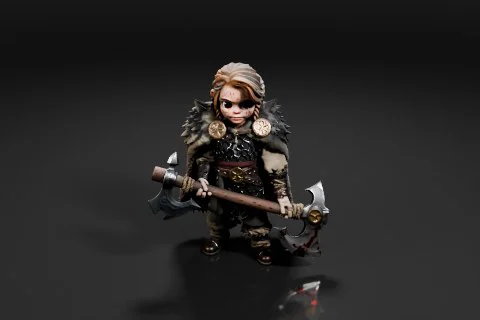Miniature figurine of a character from a video game 3D model preview