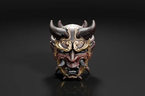Demon mask 3D model preview
