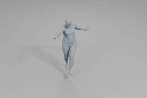 Female figure in a walking pose 3D model preview