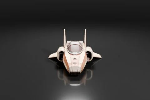 Futuristic spaceship 3D model preview