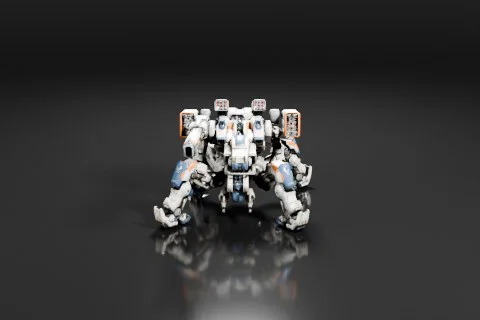 Futuristic robot-like figure 3D model preview