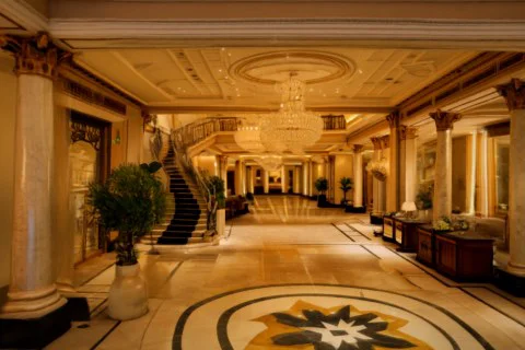 Interior of a luxurious hotel lobby 3D model preview