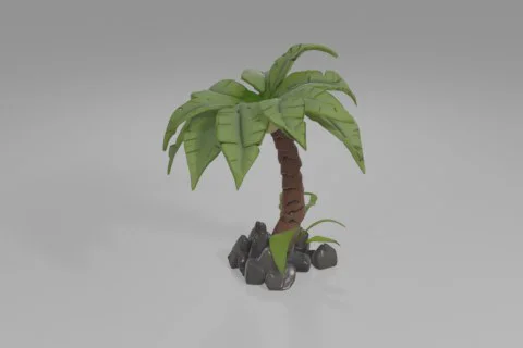Small palm tree 3D model preview