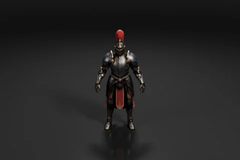 Knight in full armor 3D model preview