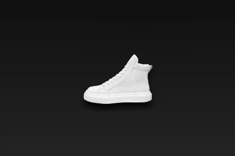 White high-top sneaker 3D model preview