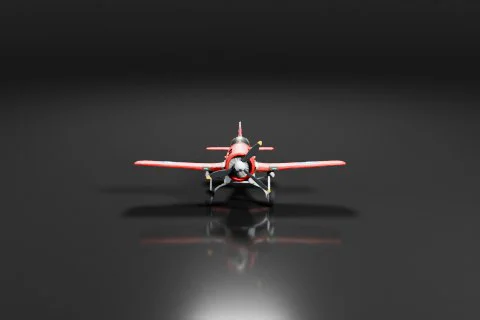 Small red airplane on a black background 3D model preview