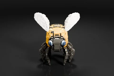 Small insect made from Lego bricks 3D model preview