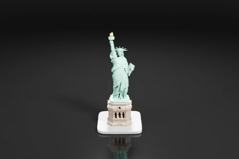 Photograph of the Statue of Liberty, a famous landmark in New York City 3D model preview