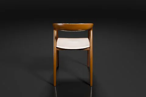 Wooden chair with a modern design 3D model preview
