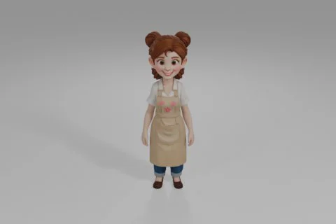 Cartoon character 3D model preview