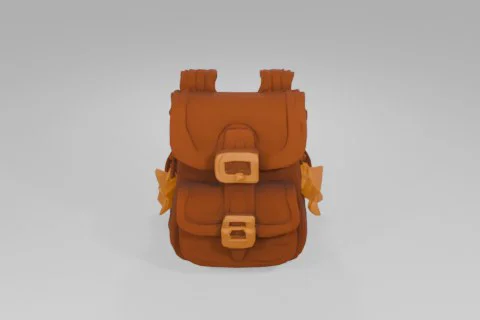 Small, brown backpack 3D model preview