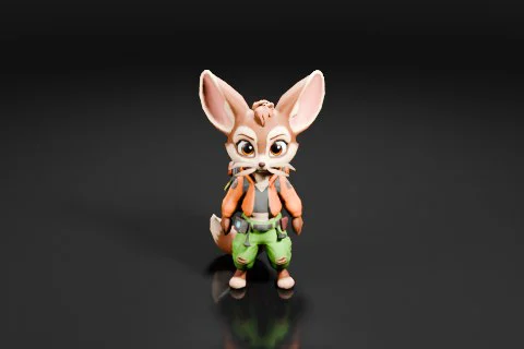Small figurine of a rabbit 3D model preview