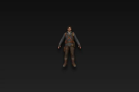 Man standing in a dark background 3D model preview