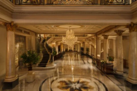 Interior of a luxurious hotel lobby 3D model preview