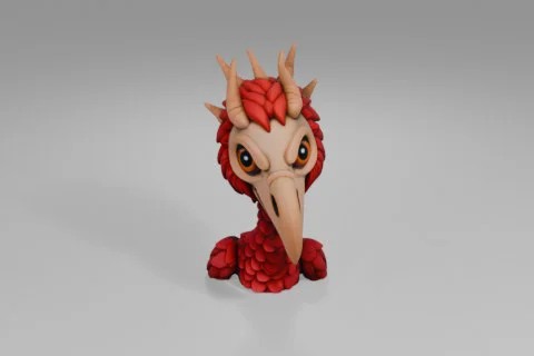 Small figurine of a dragon 3D model preview