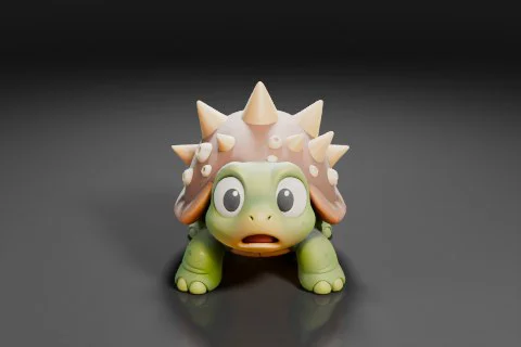 Small toy turtle 3D model preview