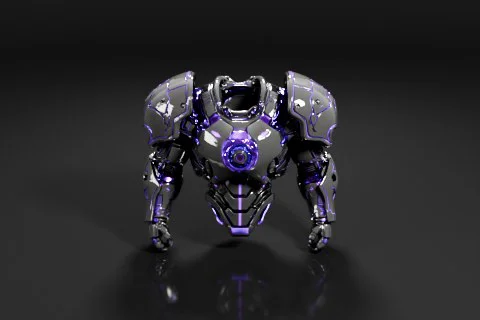 Futuristic robot-like figure 3D model preview