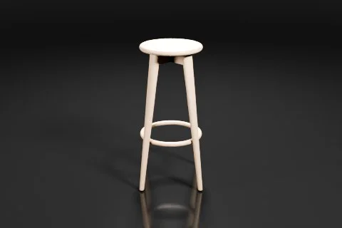 Small stool 3D model preview