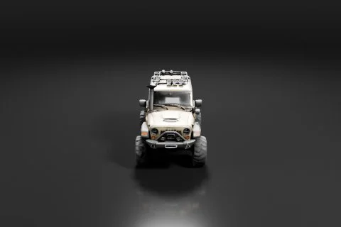 White off-road vehicle, specifically a Jeep Wrangler JK 3D model preview