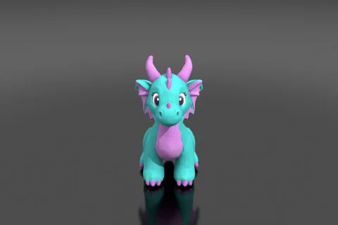 Small toy dragon 3D model preview