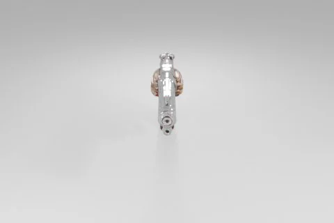 Close-up of a small, silver-colored object with a cylindrical shape 3D model preview