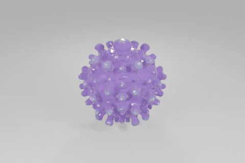 Spherical object made up of small, round, purple spheres 3D model preview