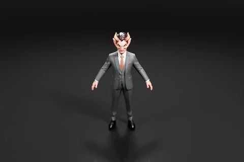 Man in a suit and tie 3D model preview