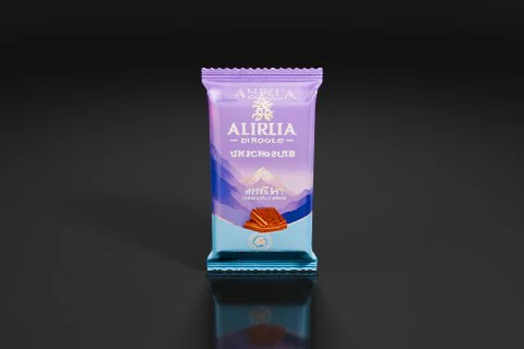 Packaging design for a chocolate bar 3D model preview