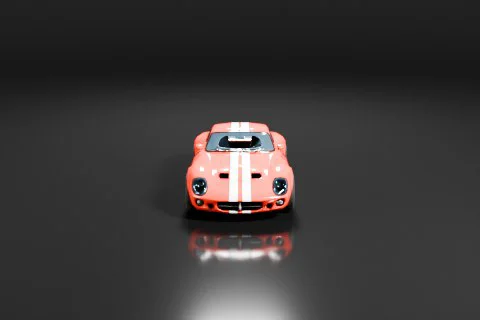 Red sports car with white stripes on the hood and body 3D model preview