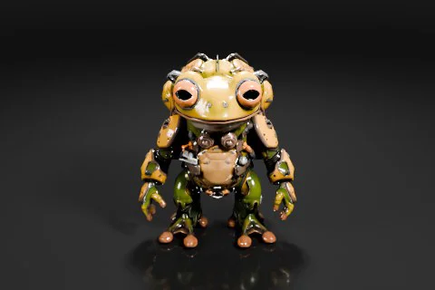 Toy frog 3D model preview