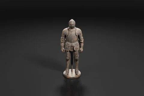 Photograph of a statue of a medieval knight 3D model preview