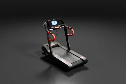 Treadmill with a large digital display 3D model preview
