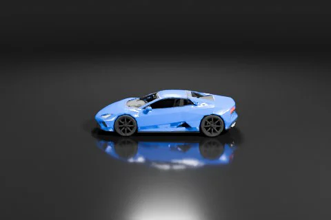 Blue sports car 3D model preview