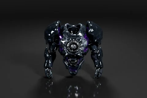 Futuristic robot-like creature 3D model preview