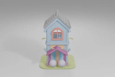 Small toy house 3D model preview