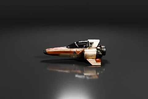 Futuristic spaceship 3D model preview