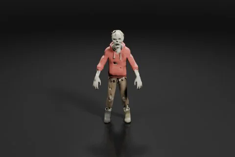 Zombie-like figure 3D model preview