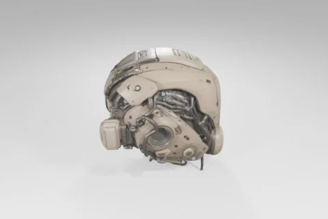 Futuristic helmet 3D model preview