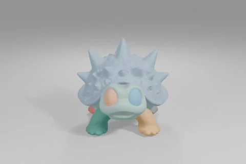 Small toy figure of a dinosaur 3D model preview