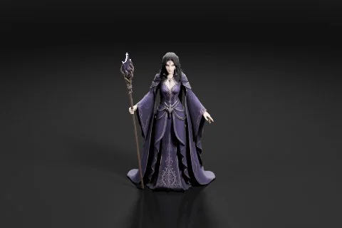Figurine of a female character from the video game series, The Lord of the 3D model preview