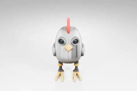 Small toy bird 3D model preview